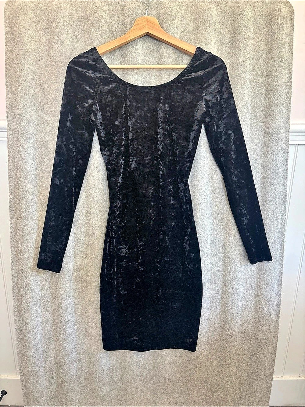 Love.andy Black Crushed Velvet Mini Dress Small Like New